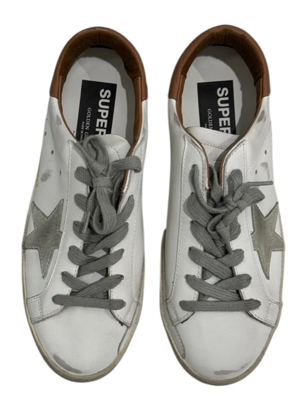 Golden Goose Women's Super Star White Leather Light Brown BNIB - Picture 6 of 12